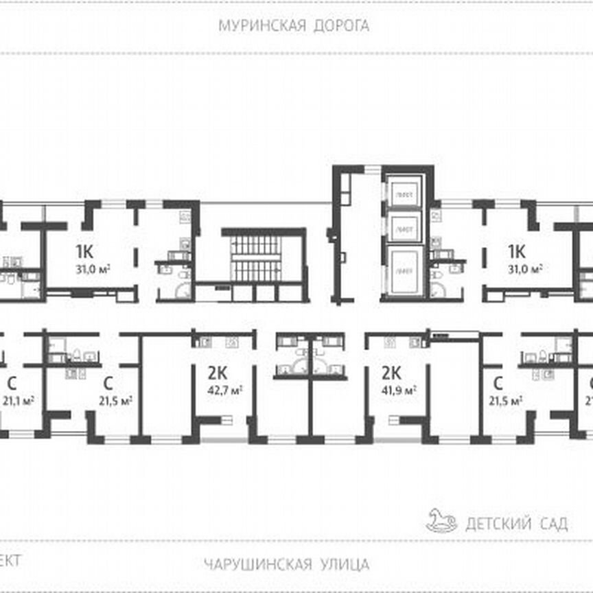 1-к. квартира, 30,2 м², 20/25 эт.