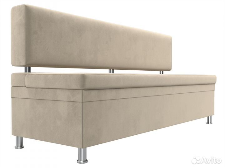 Диван кухонный прямой Стайл, микровельвет, бежевый