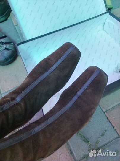 Нат. замша сапоги женские 39р