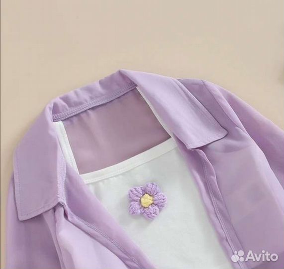 Комплект для девочки 122 топ шорты блузка