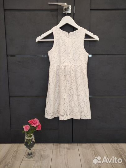 Платье для девочки праздничное воздушное белое 122