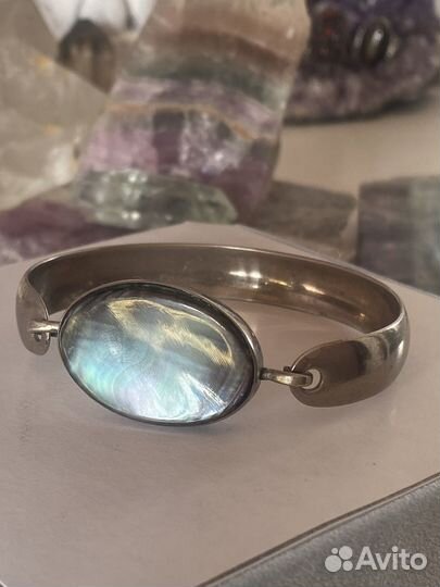 Браслет мельхиор с перламутром Винтаж СССР