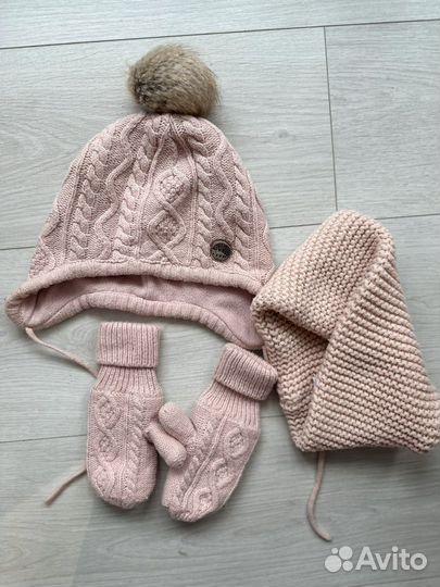 Комплект шапка, варежки, снуд