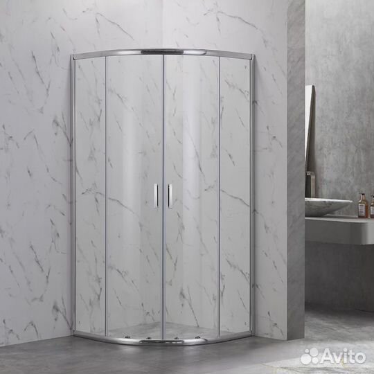 Душевой угол раздвижной полукруглый RV-202 80*80