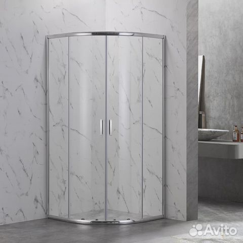 Душевой угол раздвижной полукруглый RV-202 80*80