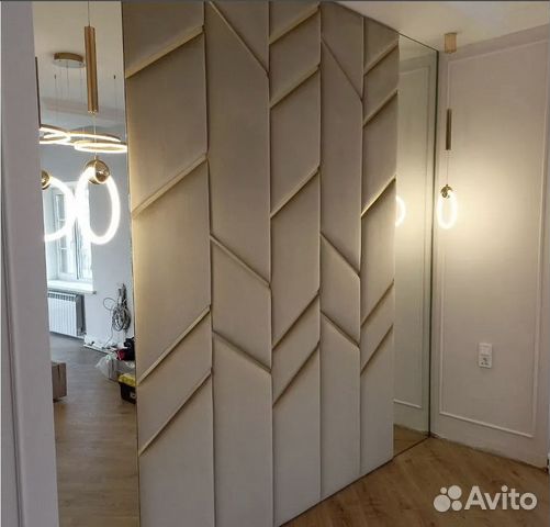 Мягкая панель с вставками под заказ