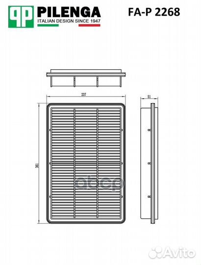 Фильтр воздушный mitsubishi Pajero III, IV