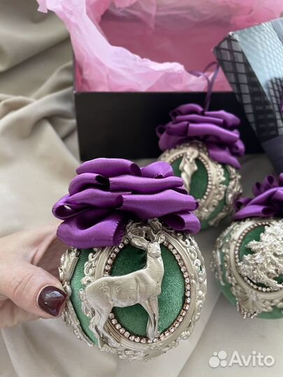 Набор новогодних шаров-3шт