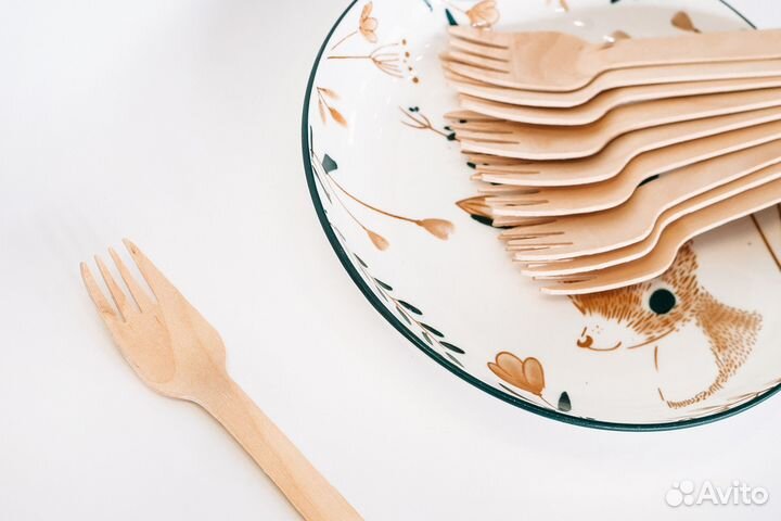 Одноразовые вилки деревянные