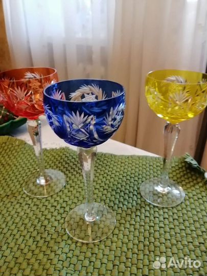 Фужеры цветной хрусталь германия