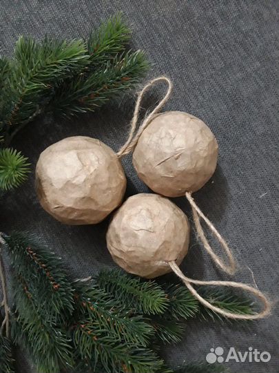 Елочные игрушки-папье маше для творчества