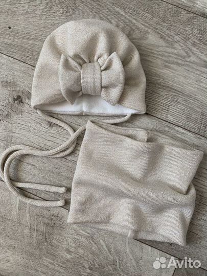 Набор шапочка-тюрбан и снуд