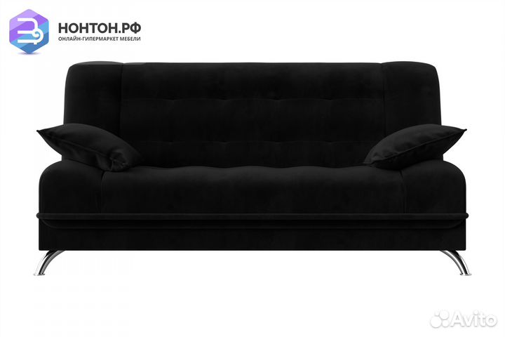 Диван книжка Анна велюр черный