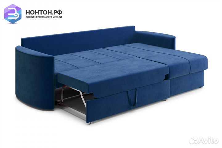 Диван угловой дельфин Колибри темно-синий