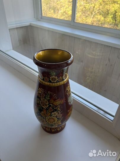 Ваза деревянная хохлома