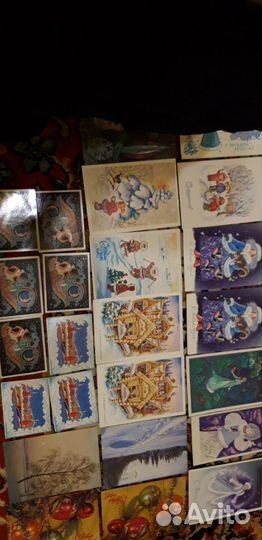 Открытки СССР,Новогодние,Чистые