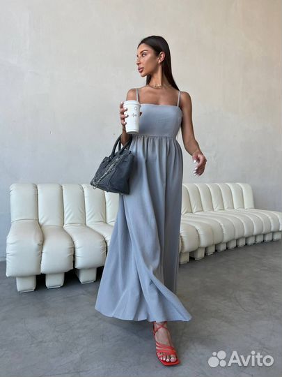 Летнее льняное платье