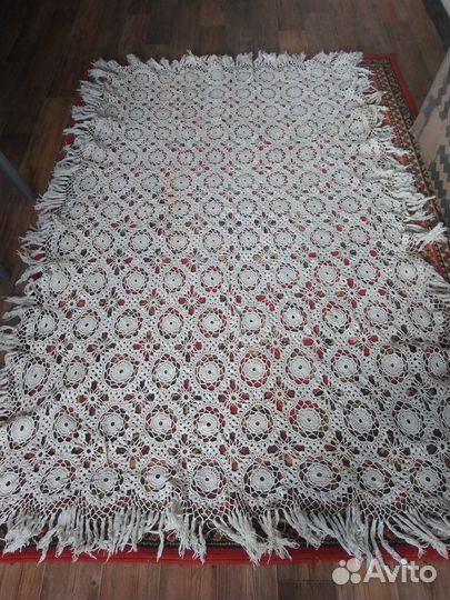 Вязаная скатерть крючком СССР винтаж