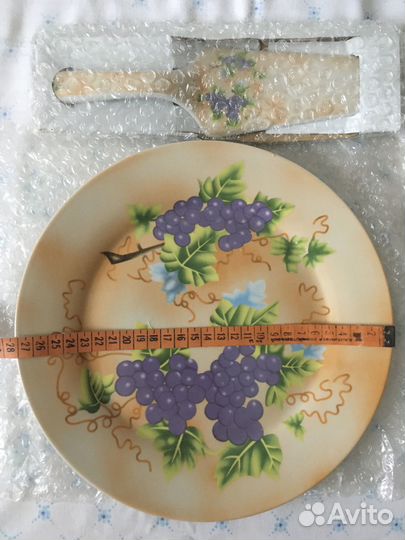 Керамическое блюдо для торта с лопаткой