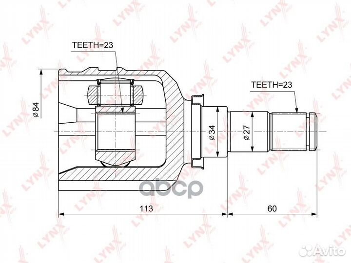 Шрус внутренний перед прав/лев CI3718 lynxauto