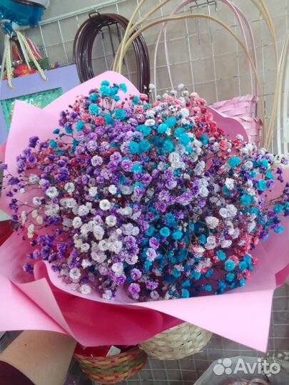 Облако цветной гипсофилы