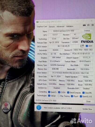 Gtx 1650 4gb gddr6 KFA2 EX-1Click OC/Samsung