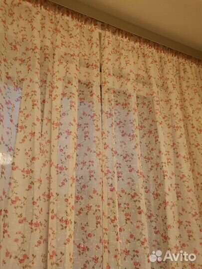 Тюль в цветочек