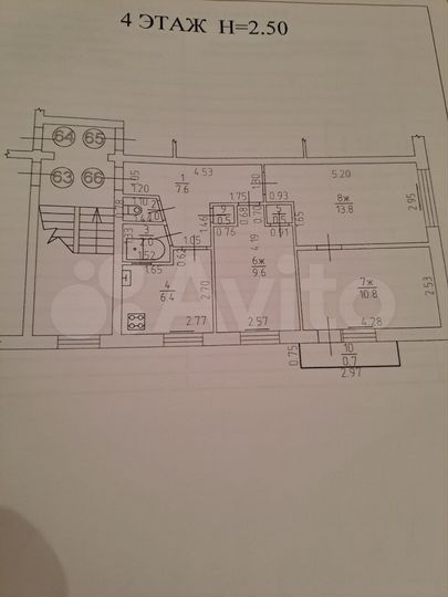 3-к. квартира, 53 м², 4/5 эт.