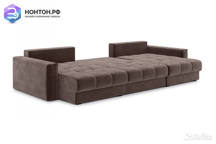 Диван п-образный тик-так Монарх М1О2 коричневый