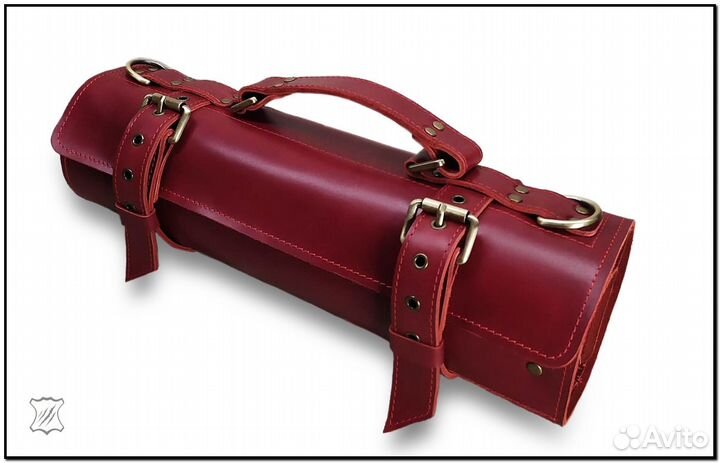 Кожаная сумка скрутка для ножей