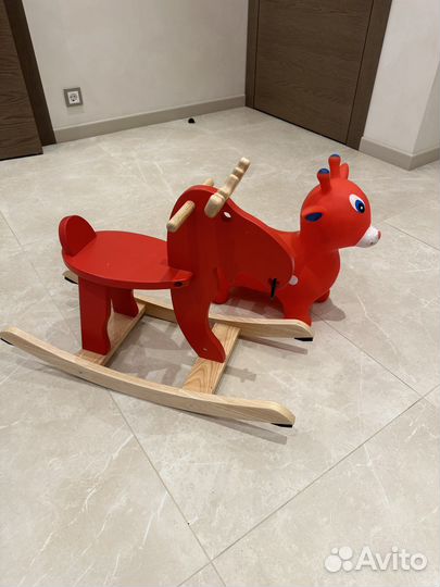 Качалка лось икея и олененок прыгун