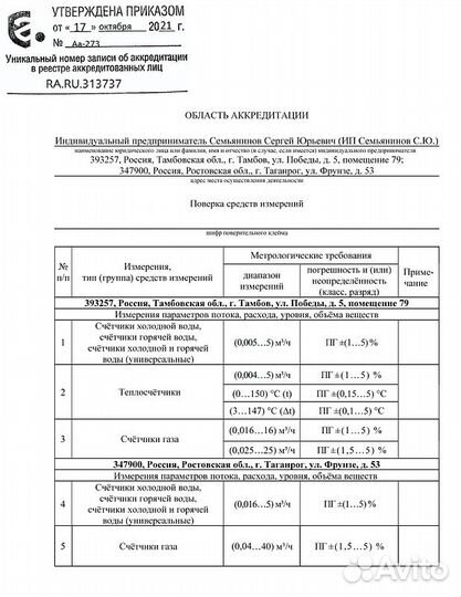 Поверка счетчиков тепла теплосчётчиков с выездом