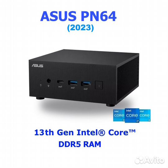 Мини-пк asus PN64 (13th Gen Intel, DDR5) 2023г