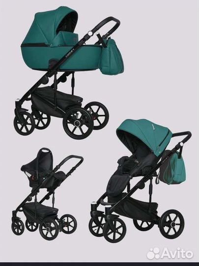 Коляска 3 в 1 из эко кожи