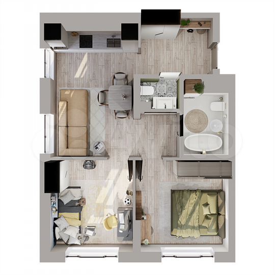 2-к. квартира, 53,7 м², 15/25 эт.