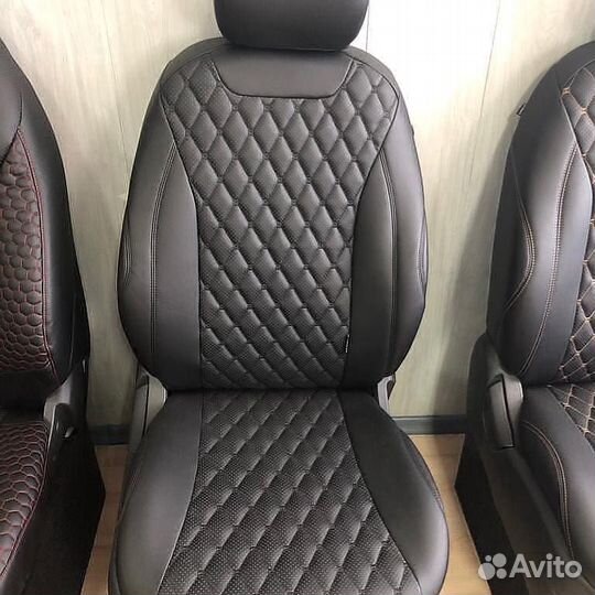 Авточехлы Хендай Солярис ромб