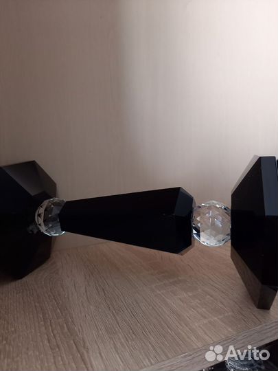 Подсвечники из цветного стекла и хрусталя (парой)