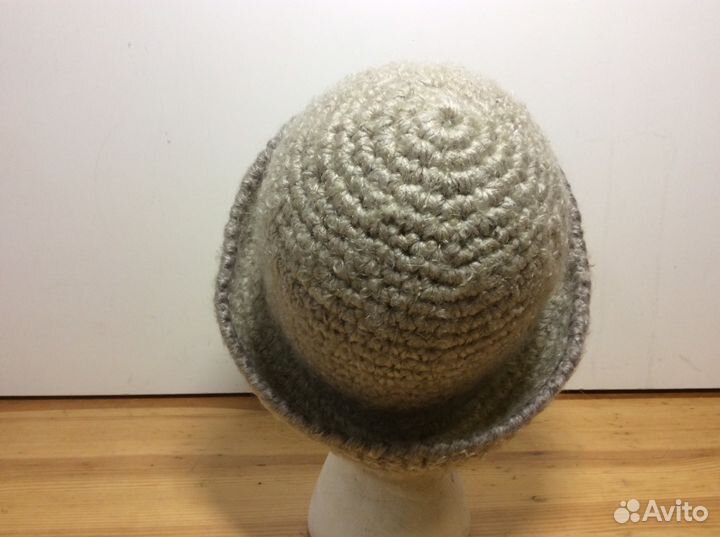 Тёплая вязаная шапка-шляпка на осень, 56-58, ар301