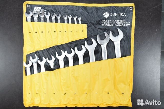 Набор ключей комбинированных 6-32мм эврика 20 пр