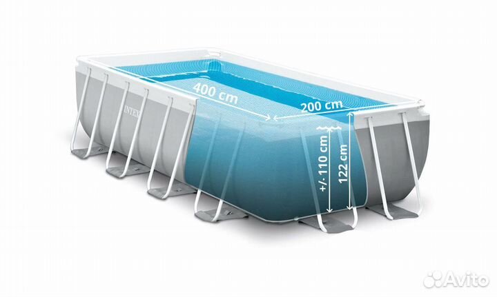 Бассейн intex 400 х 200 х 122,фильтр-насос,лестн