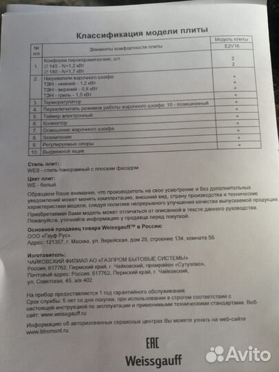 Электрическая плита Weissgauff WES E2V16 WE