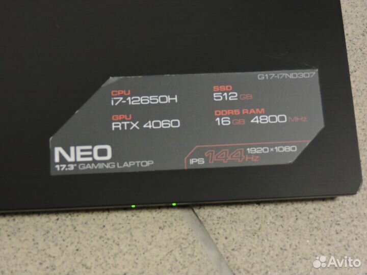 Игровой ноутбук ardor gaming NEO G17-I7ND307