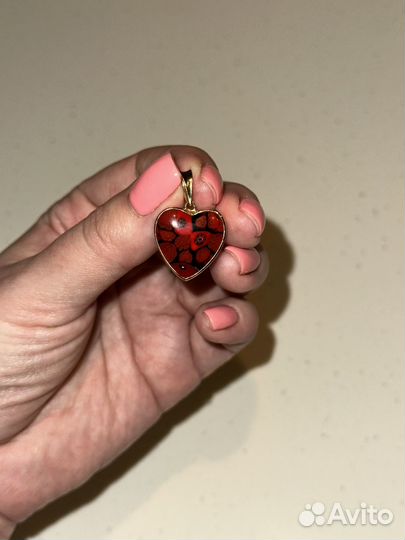 Кулон сердце золото