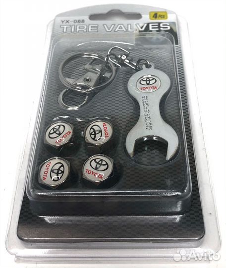 Колпачки на ниппеля - Toyota (с ключом/черный) (Че