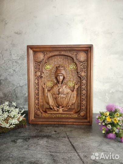 Икона Б.М Неупеваемая Чаша(Дерево,Роспись Золотом)