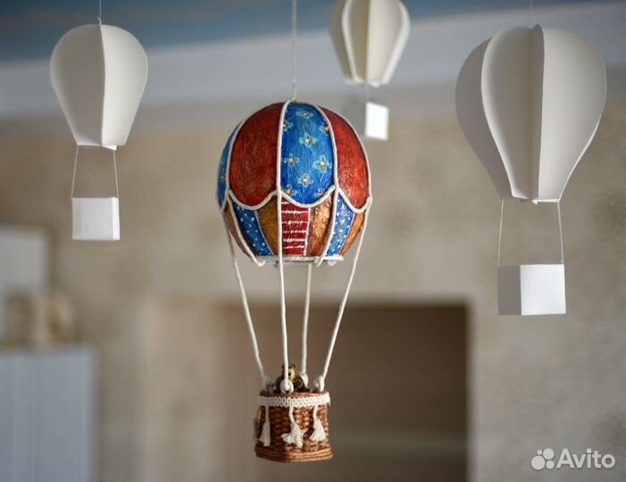 Аэростат. Воздушный шар с корзиной. Декоративный