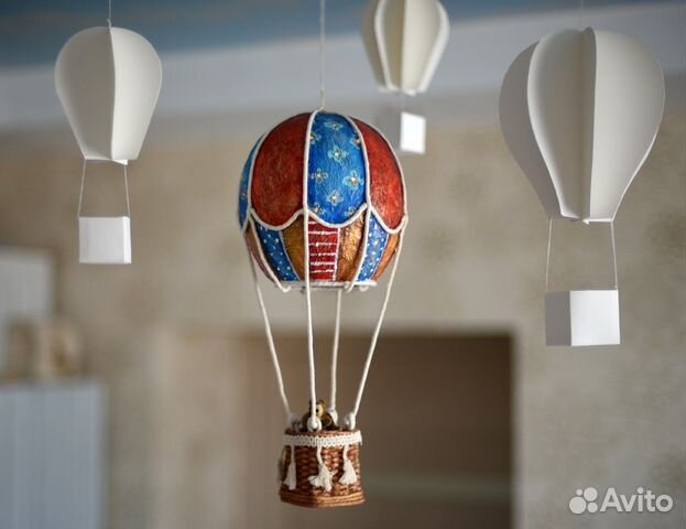 Аэростат. Воздушный шар с корзиной. Декоративный