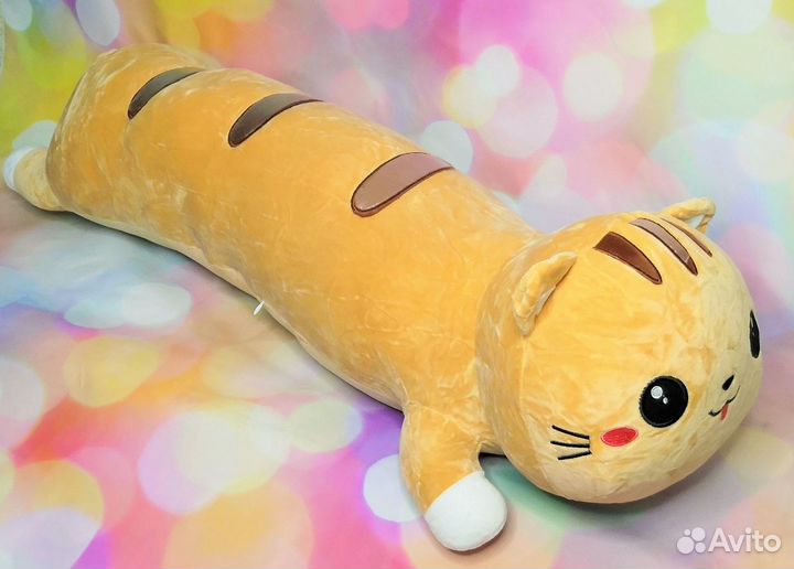 Кот батон обнимашка, длинная мягкая игрушка