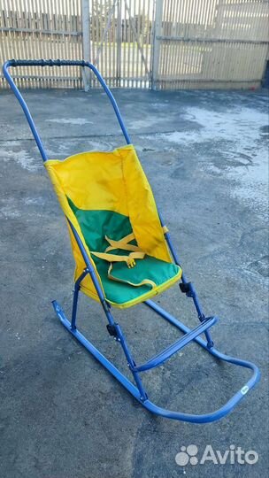 Детские зимние санки коляска