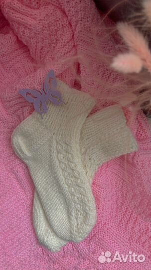 Вязаные носки ручной работы